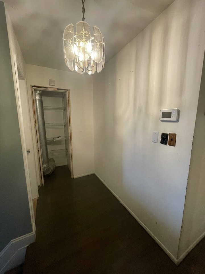 Hallway paint and trim — before project view