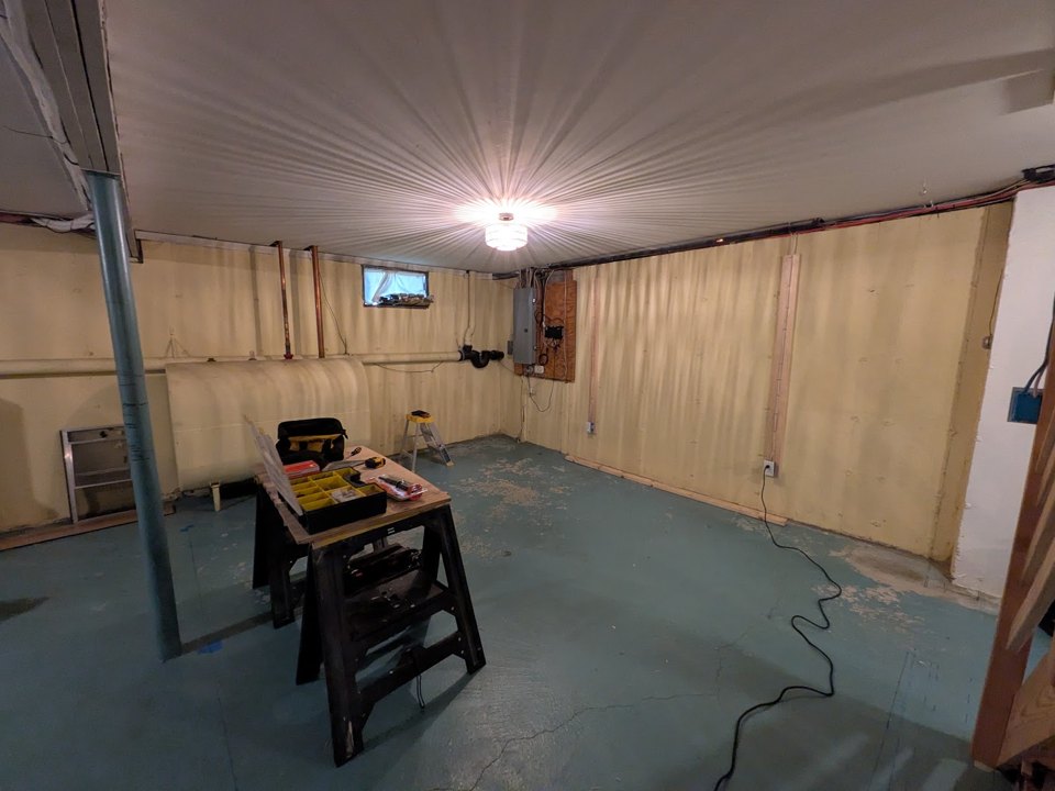 Basement finish update — before project view